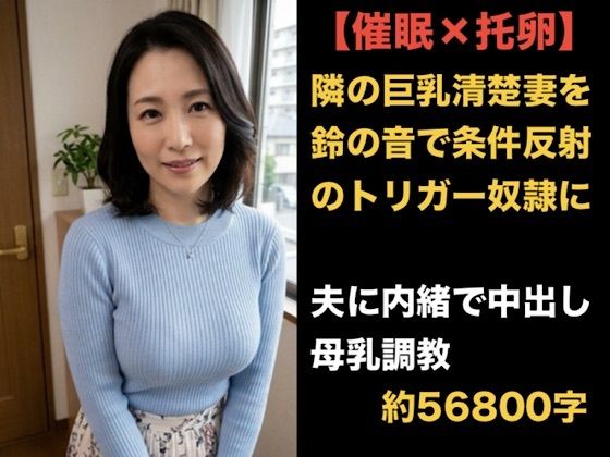 【種付けプレス中出し】　d_838574　【催●×托卵】隣の巨乳清楚妻を鈴の音で条件反射のトリガー奴●に 〜「私が君を犯したの…？」加害者の罪悪感で泥沼にハマり、夫に内緒で中出し母乳調教されるまで〜　