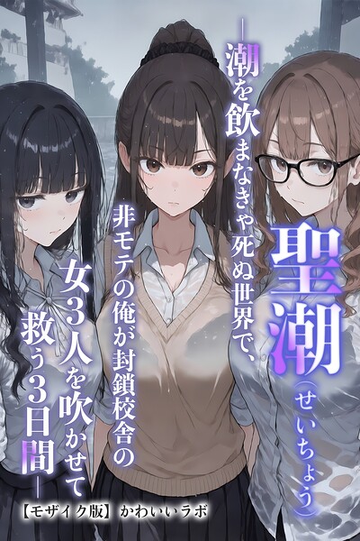 【種付けプレス中出し】　s886atrlw03480　聖潮（せいちょう）―潮を飲まなきゃ死ぬ世界で、非モテの俺が封鎖校舎の女3人を吹かせて救う3日間―【モザイク版】　かわいいラボ